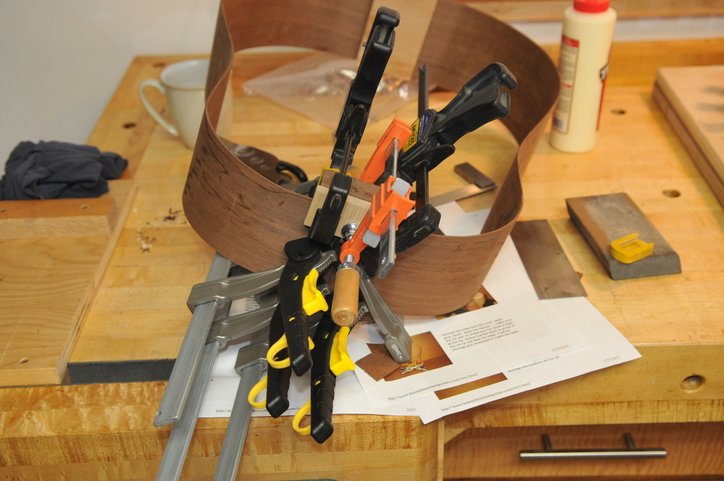 Neck block being clamped to the sides.