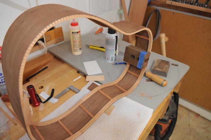 Cedar reinforcing pieces are glued to the sides.