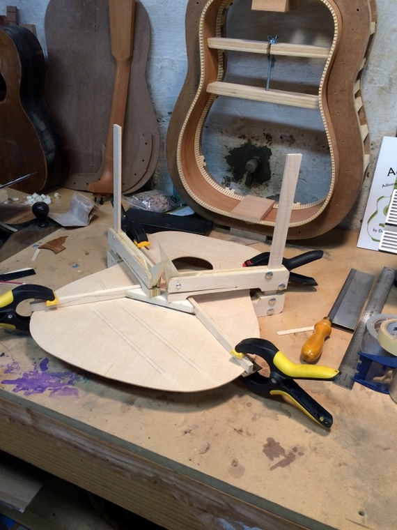 Gluing the bridge plate