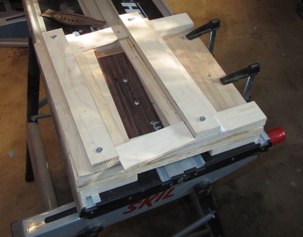 the bridge blank in the jig post-routing