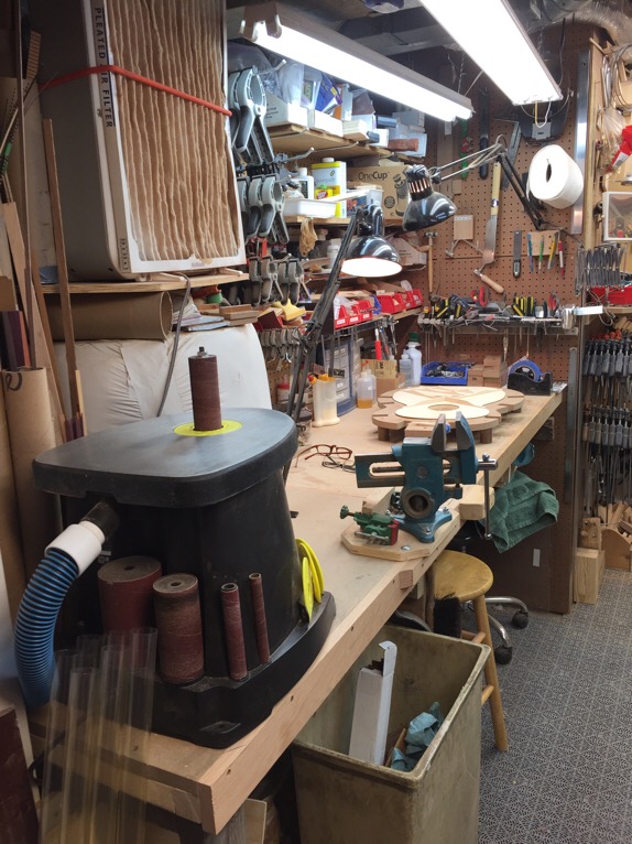 Spindle sander. Fan/filter helps with dust (needs a cleaning!).