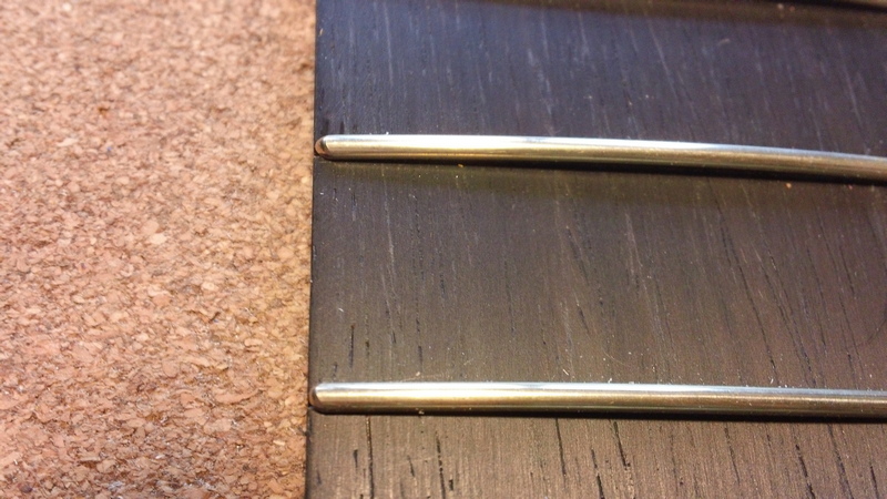 A look at the frets before pressing in or polishing