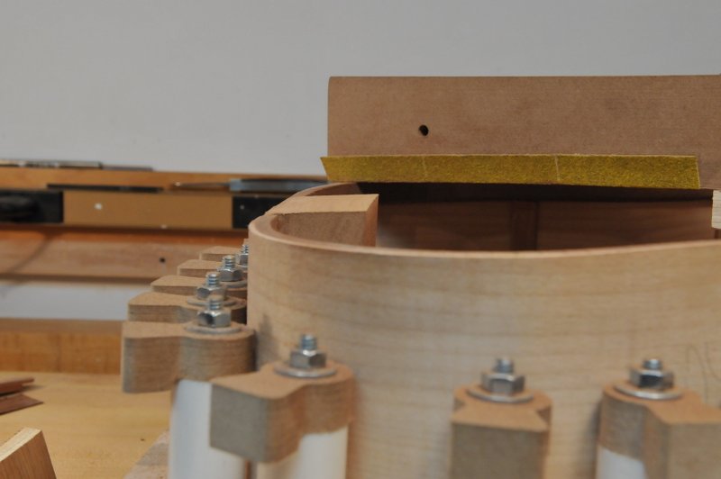 Rim edge and neck block after using the rotating radius bar.